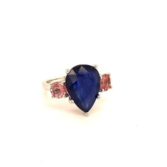 Natural Sapphire Diamond Ring 7 14k W Gold 6.16 TCW Certified $3490 219223